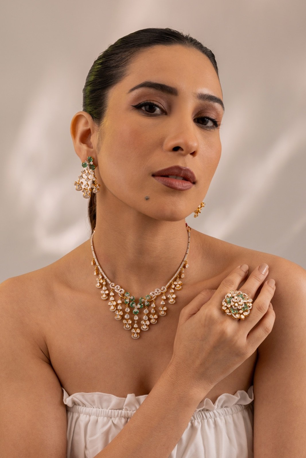Portrait wearing jewellery, look 1, Gold Point Jewellers, Surat
